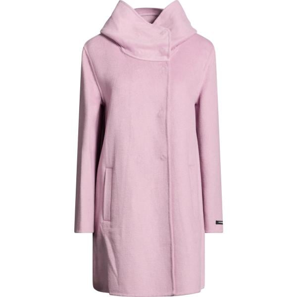 Cappotto da donna doppiopetto in rosa chiaro collo con cappuccio a maniche lunghe con bottoni in lana GRETHA Milano GRETHA Milano
