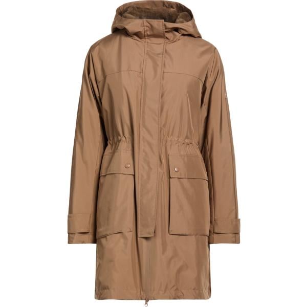 Parka da donna in marrone chiaro collo con cappuccio a maniche lunghe con zip Hox Hox