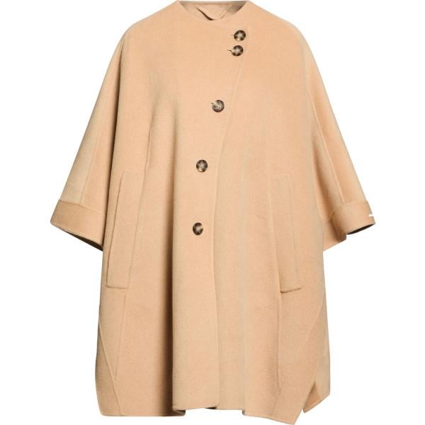 Mantella da donna in arancione chiaro monopetto a maniche lunghe con bottoni in lana Marella Marella