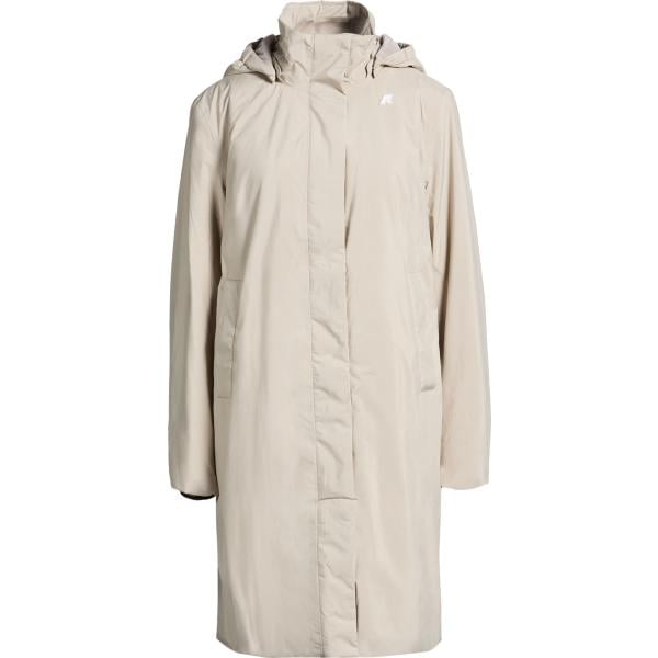 Parka da donna in bianco avorio collo con cappuccio a maniche lunghe con zip K-Way K-Way
