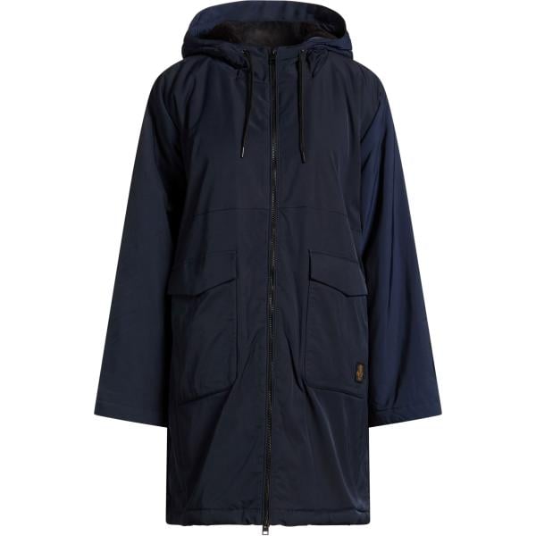 Parka da donna in nero pece collo con cappuccio tessuto impermeabile a maniche lunghe con zip Refrigiwear