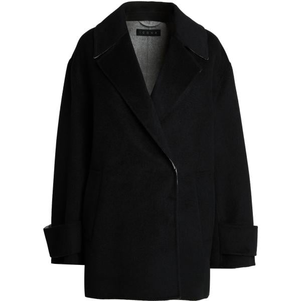 Caban da donna in nero pece a maniche lunghe con bottoni in lana ICONA by KAOS ICONA by KAOS