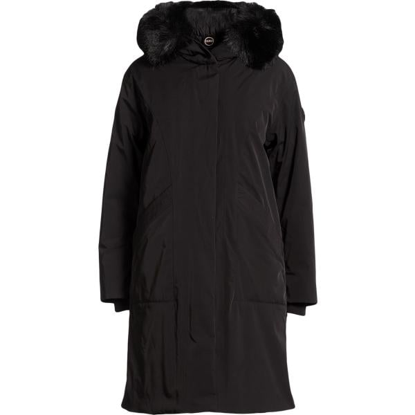 Parka da donna in nero pece collo con cappuccio a maniche lunghe con zip Colmar Colmar