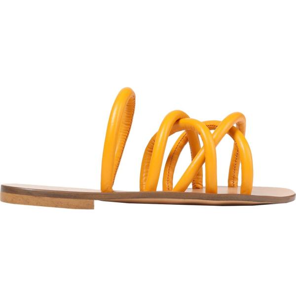 sandali in pelle 8 by YOOX arancione tinta unita