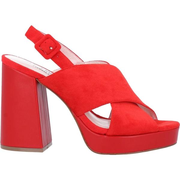 sandali in pelle My Twin Twinset rosso tinta unita