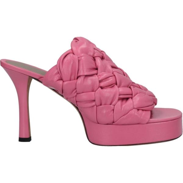 sandali in pelle Bottega Veneta rosa tinta unita