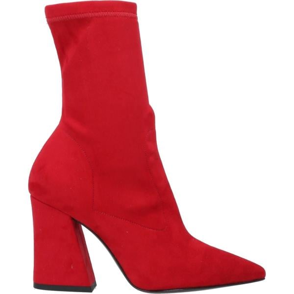 Stivaletti da donna in rosso classico effetto scamosciato con tacco a punta in pelle Pollini Pollini