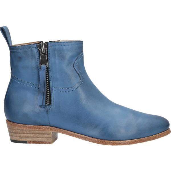 Stivaletti da donna in blu scuro con tacco a punta con zip in pelle Barracuda Barracuda