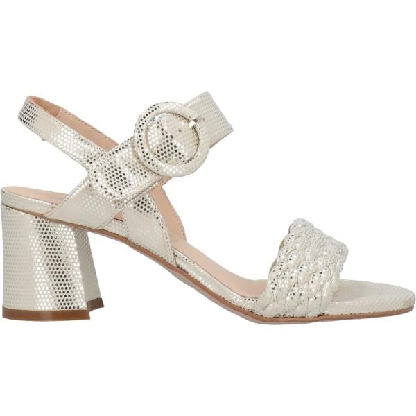Sandali in pelle da donna in grigio chiaro a pois effetto scamosciato con tacco squadrato a punta tonda con cinturino in pelle Carmens