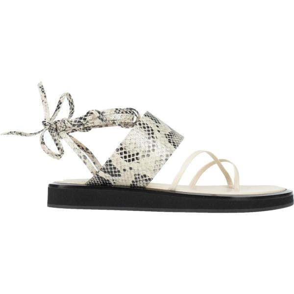 ciabatte da donna in bianco neve senza tacco a punta tonda con lacci in pelle Paris Texas