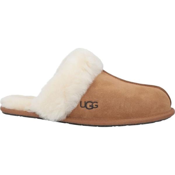 Pantofole da donna in bianco neve effetto scamosciato senza tacco a punta tonda in montone Ugg Ugg
