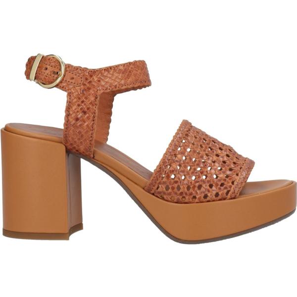 sandali in pelle Lorenzo Mari marrone tinta unita