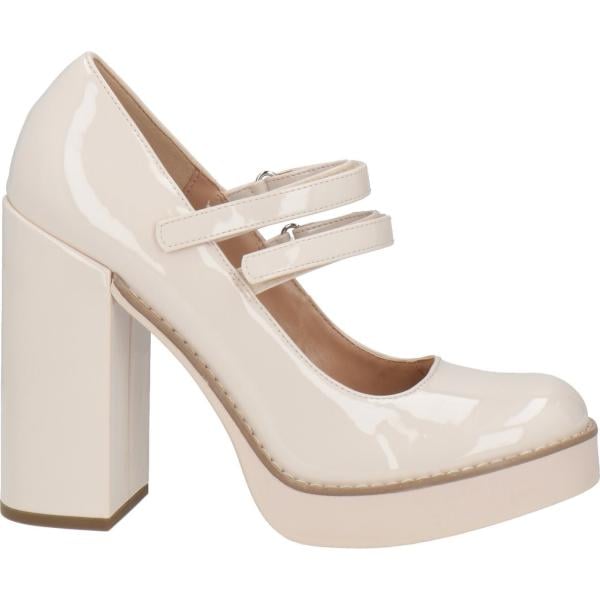 Décolleté da donna in bianco avorio effetto vernice con tacco squadrato a punta tonda Steve Madden Steve Madden