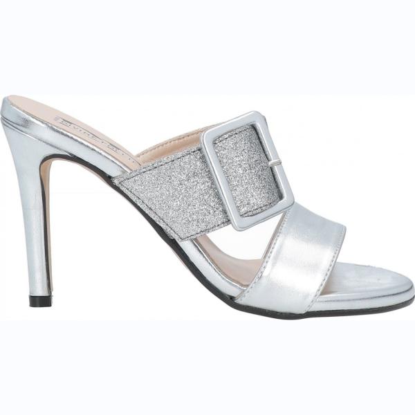 sandali in pelle Divine Follie grigio tinta unita