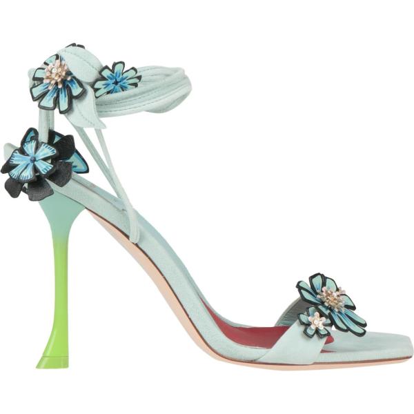 sandali in pelle Roger Vivier bianco a fiori