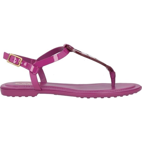 Ciabatte da donna in bianco neve effetto vernice senza tacco a punta tonda con cinturino in pelle Tod's