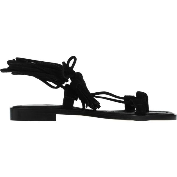 infradito da donna in bianco neve effetto scamosciato senza tacco a punta tonda in pelle Dondup