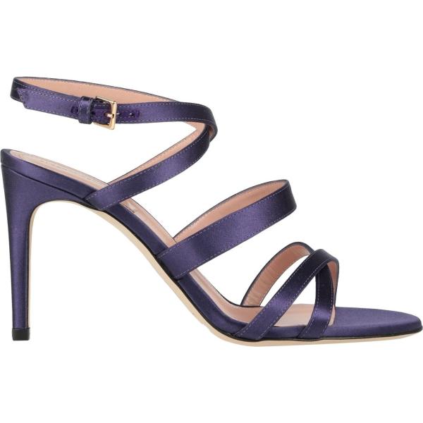sandali in pelle Alberta Ferretti blu tinta unita