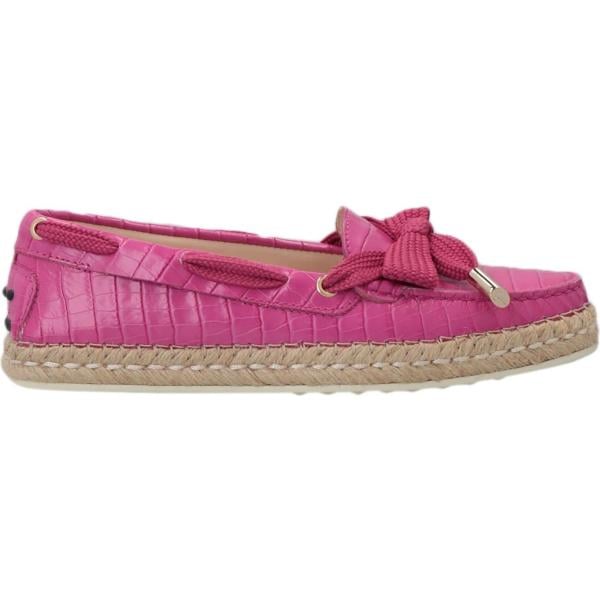 espadrillas da donna in bianco neve con stampe senza tacco a punta tonda in pelle Tod's