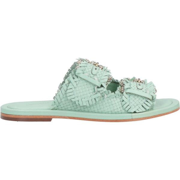 sandali in pelle Emanuélle Vee verde tinta unita