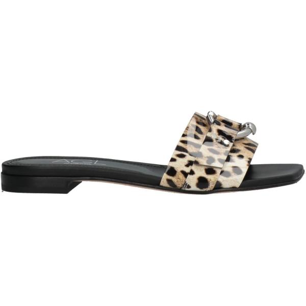 sandali in pelle Agl nero animalier