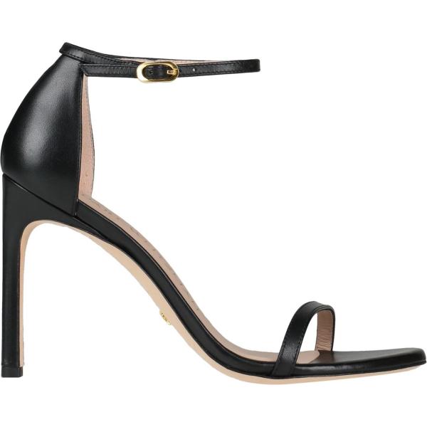 sandali in pelle Stuart Weitzman nero tinta unita