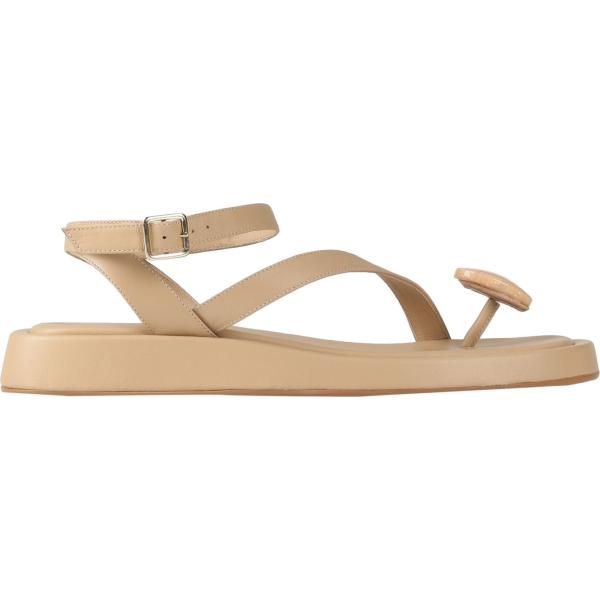 ciabatte da donna in bianco neve senza tacco a punta quadrata con cinturino in pelle Gia / Rhw