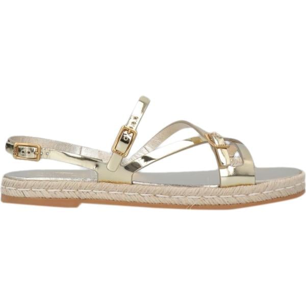 Espadrillas da donna in bianco neve effetto laminato senza tacco a punta tonda con fibbia in pelle Tod's