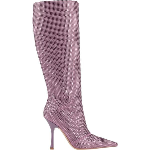 stivali da donna in bianco neve con strass con tacco rocchetto a punta con zip in pelle Liu •Jo