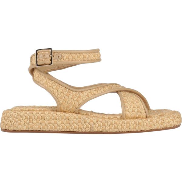 espadrillas da donna in bianco neve senza tacco a punta tonda in rafia Gia / Rhw