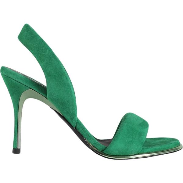 sandali in pelle Furla verde tinta unita