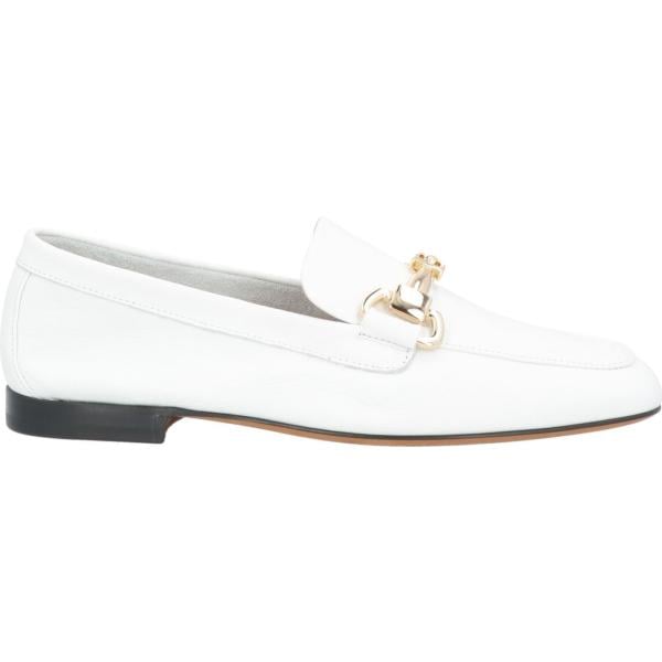 mocassini da donna in bianco neve senza tacco a punta tonda in metallo Doucal's