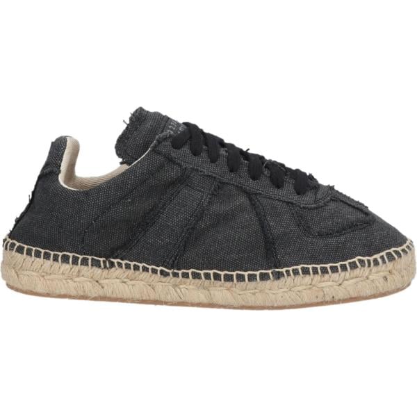 Espadrillas da donna in grigio scuro senza tacco a punta tonda con lacci Maison Margiela Maison Margiela