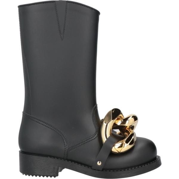 stivaletti da donna in nero pece senza tacco a punta tonda Jw Anderson