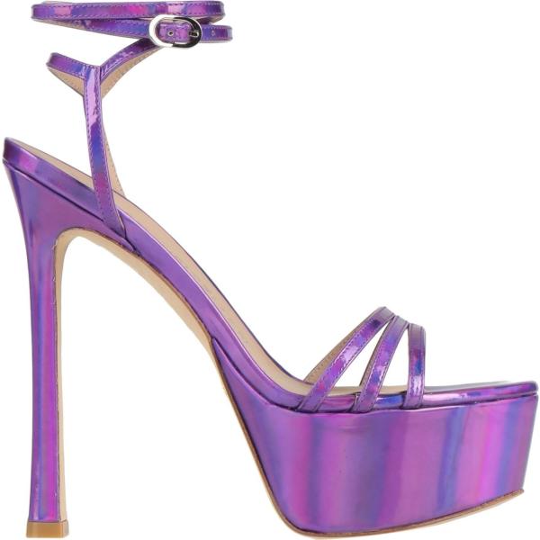 sandali in pelle Stuart Weitzman viola tinta unita
