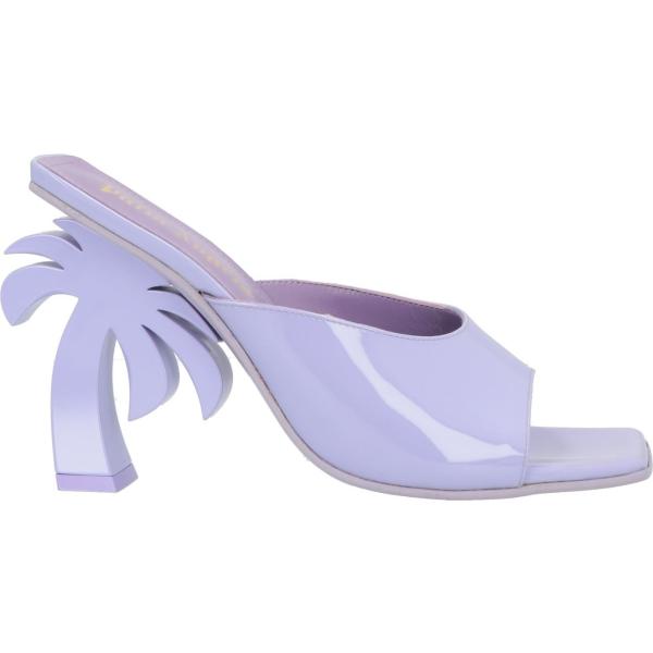sandali in pelle Palm Angels viola tinta unita