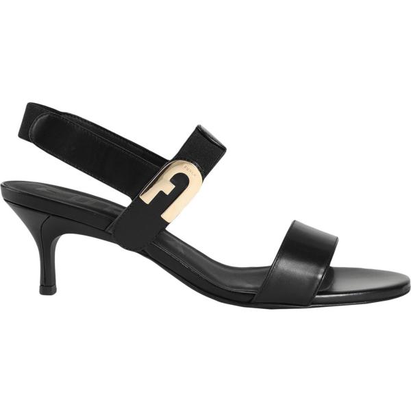 sandali in pelle Furla nero tinta unita