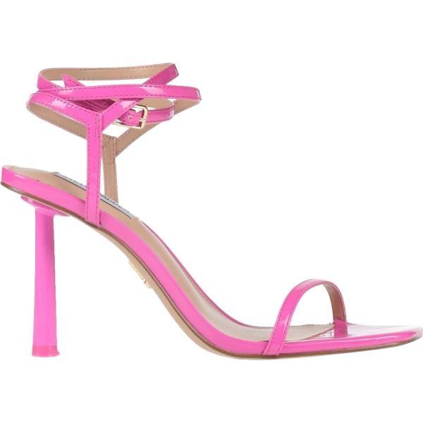 Sandali con tacco da donna in bianco neve effetto vernice con tacco a punta quadrata con cinturino Steve Madden Steve Madden