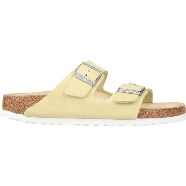 sandali in pelle da donna in bianco neve con glitter senza tacco a punta tonda con fibbia in pelle Birkenstock