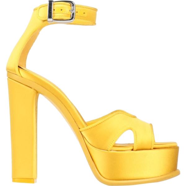 sandali in pelle Alexander Mcqueen giallo tinta unita