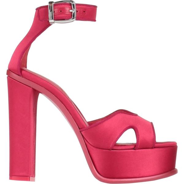 sandali in pelle Alexander Mcqueen rosa tinta unita