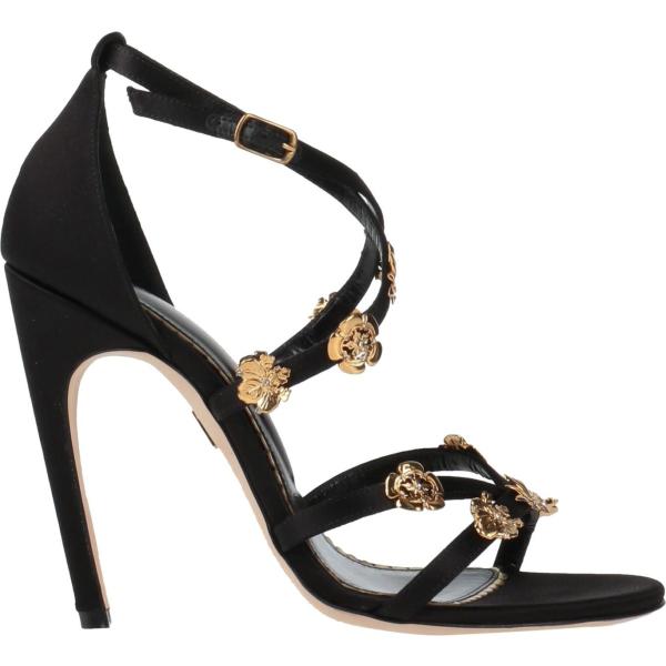 sandali in pelle Zuhair Murad nero tinta unita