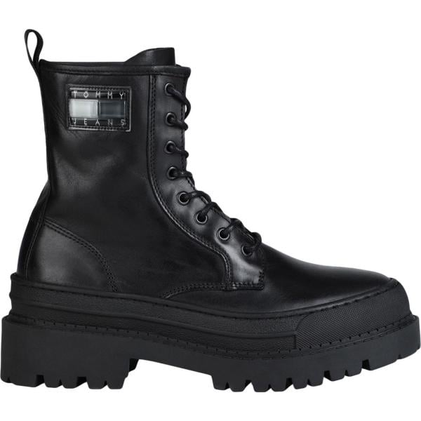 anfibi Tommy Jeans nero tinta unita