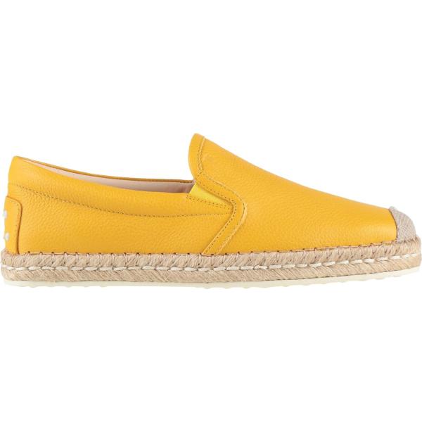 Espadrillas da donna in bianco neve senza tacco a punta tonda in pelle Tod's Tod's