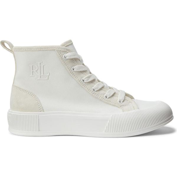 sneakers alte Lauren Ralph Lauren bianco tinta unita