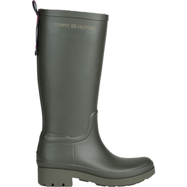 stivali di gomma Tommy Hilfiger verde tinta unita