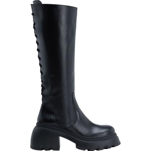 stivali da donna con stringhe in bianco neve con tacco squadrato a punta tonda con zip in pelle 8 by YOOX