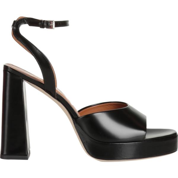 sandali in pelle Staud nero tinta unita