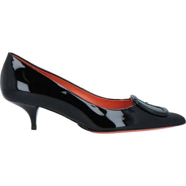 décolleté Santoni nero tinta unita