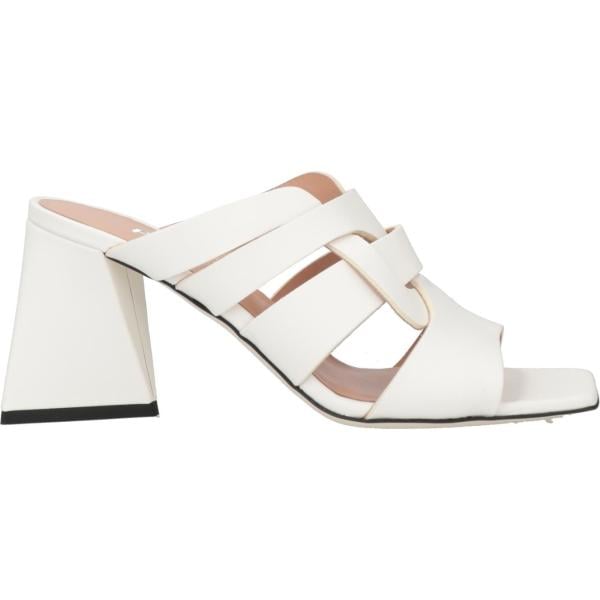 sandali in pelle Pollini bianco tinta unita